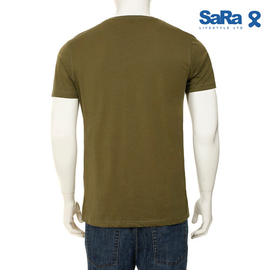SaRa Mens T-shirt (MTS472FKD-Olive), Size: S, 3 image