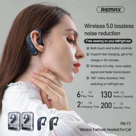 Remax RB-T2 Bluetooth Earhook Mono Earbuds Support Fast Charge Dual System Wireless Earbuds Touch Smart, 2 image