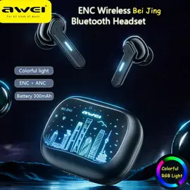 Awei T53 ANC TWS Wireless Earbuds Bluetooth 5.3 HiFi Music Active Noice Reduction + ENC HD Call Headset, 2 image