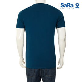 SaRa Mens T-shirt (MTS422FK-Teal), Size: S, 3 image