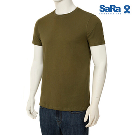 SaRa Mens T-shirt (MTS472FKD-Olive), Size: S, 2 image