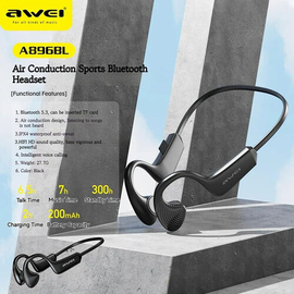 Awei A896 Air Conduction Wireless Bluetooth 5.3 Neckband HiFi Stereo Sound With Built-In Mic, 2 image