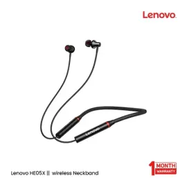 Lenovo HE05X II (New Edition) wireless in-ear neckband earphones - Black