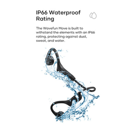 Wavefun Move Bone Conduction Wireless Neckband Bluetooth V5.3 Waterproof IP66 Sports Workout Riding Driving, 3 image