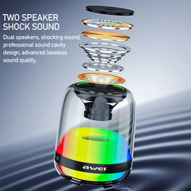 Awei Y386 Wireless Portable Bluetooth V5.1 Dual Speaker Dynamic RGB Lighting  9D Surround Stereo Deep Bass, 5 image