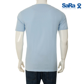 SaRa Mens T-shirt (MTS452FK-Sky blue), Size: S, 3 image