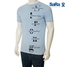 SaRa Mens T-shirt (MTS452FK-Sky blue), Size: S, 2 image