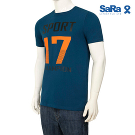 SaRa Mens T-shirt (MTS422FK-Teal), Size: S, 2 image