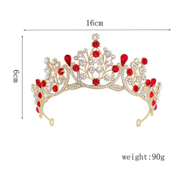 Red and Silver Handmade Rhinestone Crown CDRSC01, 3 image