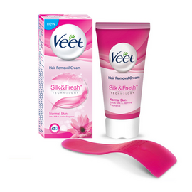 Veet Hair Removal Cream 50gm Normal Skin for Body & Legs, Get Salon-like Silky Smooth Skin with 5 in 1 Skin Benefits