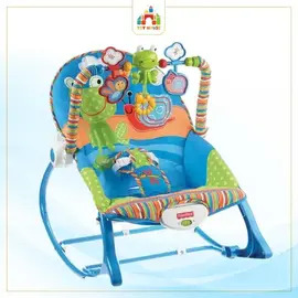 Fisher Price Infant to Toddler Baby Rocker with Musical Toy Bar & Vibrations- BLUE