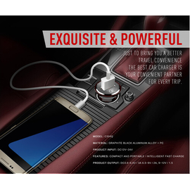 LdniC304Q Fast Charging Journey Series Car Charger 18W Qualcomm QC 3.0 5V 9V 12V USB Car Charger, 4 image