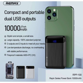 Remax RPP-100 Repin Series Tiny 10000mAh Powerbank With Digital Display, 2 image