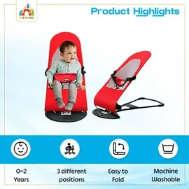 Baby Bouncer Chair Folding Soft Seat Safety Automatic Rocking Feel Merriment and Fun, 2 image