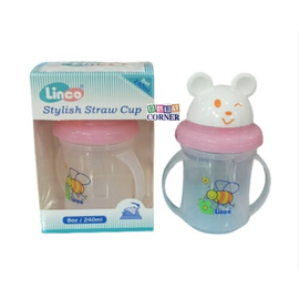 Linco Water pot With Straw For Baby 240 ml (Thailand)Pink