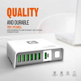 Ldnio A6802 Box Megical Auti-ID 6USB 40W 8A Fast Charger With Powerbank & 1.5M Cable, 3 image