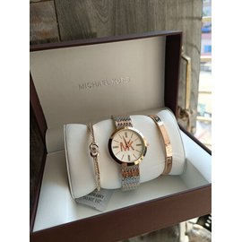 Fashionable Luxury Michael kors Stainless Steel  Wrist Watch-Golden & Silver