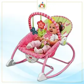 Infant to Toddler Baby Cradle Rocker with Musical Toy Bar & Calming Vibrations