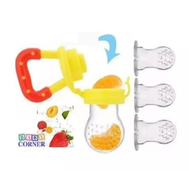 Silicone Baby Fruit Feeding pacifier (Extra teats 3 pcs) Yellow