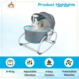 Mustella 5 -in 1 Rocker And Bassinet Including Colorful Music Vibration For Newborn, 2 image