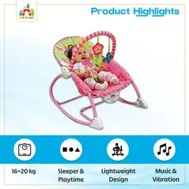 Infant to Toddler Baby Cradle Rocker with Musical Toy Bar & Calming Vibrations, 2 image