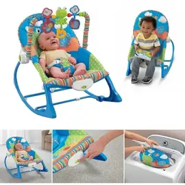 iBaby Infant to Toddler Rocker with Music & Vibration Baby Bouncer- Pink & Blue, 2 image