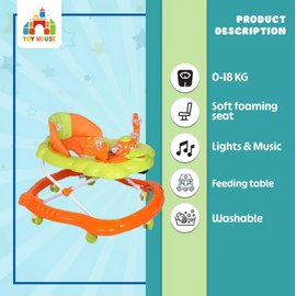 Duck Baby Walker With Light & Music- Orange, 3 image