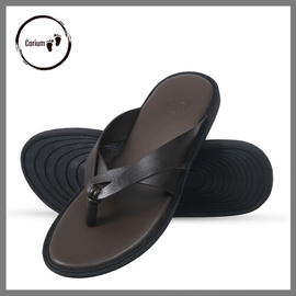 Original Leather Sandal Shoe For Men - CRM 120, Color: Brown, Size: 40