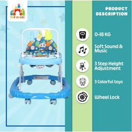 Baby Musical Walker with Merry Go Round BLB Brand- Blue, 2 image
