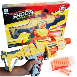 Nerf Shoot Soft Bullet Toy Electric Motorized Nerf Style Toy With 20 Free Darts And Target Board