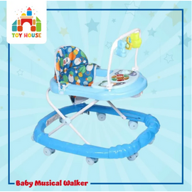 Baby Musical Walker with Merry Go Round BLB Brand- Blue