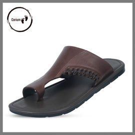 Original Leather Sandal Shoe For Men - CRM 114, Color: Black, Size: 40, 3 image