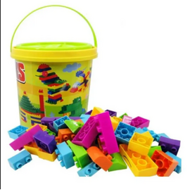 206 Pcs Building Blocks Puzzle Blocks for Kids Bucket to Store the item