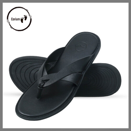 Original Leather Sandal Shoe For Men - CRM 120, Color: Black, Size: 40