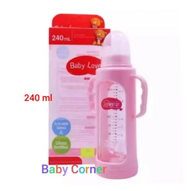 Baby love glass feeder 240 ml (Pink)