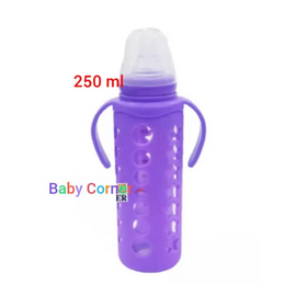 Baby glass feeder silicon 250 ml (Purple)