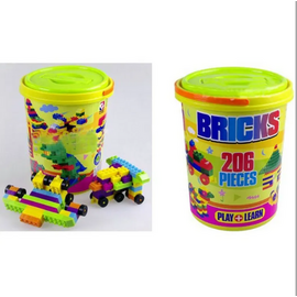 206 Pcs Building Blocks Puzzle Blocks for Kids Bucket to Store the item, 2 image