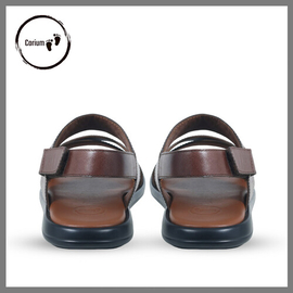 Original Leather Sandal Shoe For Men - CRM 118, Color: Brown, Size: 39, 3 image