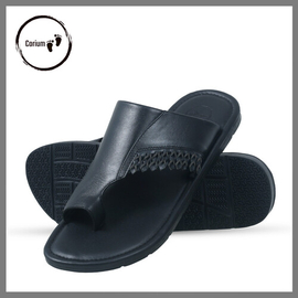 Original Leather Sandal Shoe For Men - CRM 114, Color: Brown, Size: 40