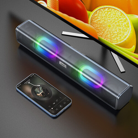 Hoco Dazzling Sound Series BS49 Wireless Bluetooth Mini Soundbar  Speaker Portable Loudspeaker With RGB LED Lighting, 3 image