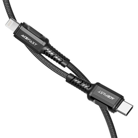 C1-01 USB-C to Lightning aluminum alloy charging data cable, Black