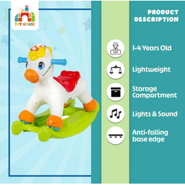 Hola 987 2-In-1 Musical Educational Rocking Poney Ride-On for Kids, 2 image