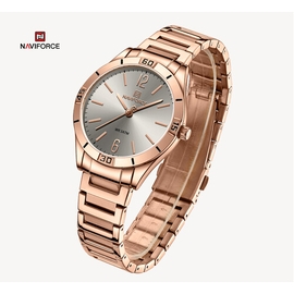 NAVIFORCE NF5029 Rose Gold Stainless Steel Analog Watch For Women - Gray & Rose Gold, 2 image
