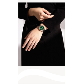 NAVIFORCE NF5036 Black PU Leather Analog Watch For Women - Green & Black, 4 image