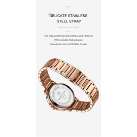 NAVIFORCE NF5021 Rose Gold Stainless Steel Analog Watch For Women - Gray & Rose Gold, 3 image