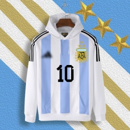Premium Quality Argentina 3 Star White & Blue Color Cotton Hoodie for Men