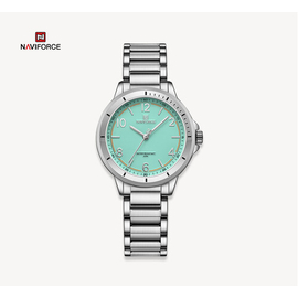 NAVIFORCE NF5021 Silver Stainless Steel Analog Watch For Women - Pest & Silver