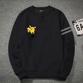 Premium Quality Pokemon Black Color Cotton High Neck Full Sleeve Sweater for Men