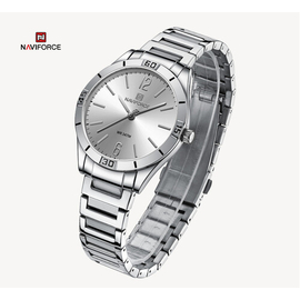 NAVIFORCE NF5029 Silver Stainless Steel Analog Watch For Women - White & Silver, 2 image