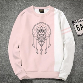 Premium Quality Owl White & pink Color Cotton High Neck Full Sleeve Sweater for Men